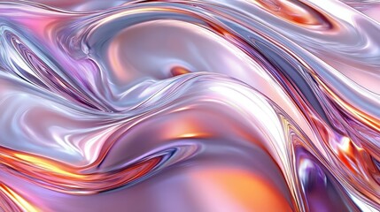 Wall Mural - abstract liquid swirls with iridescent shimmer and glow