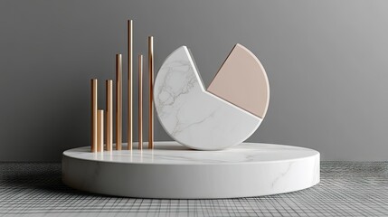 Wall Mural - abstract marble and gold chart minimalist design