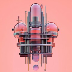 Sticker - futuristic glass structure: a visionary sci-fi design