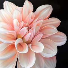 Canvas Print - Close-up view of a delicate pink dahlia flower, showcasing its soft petals and elegant form.