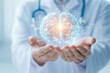 © azurita - A doctor holds a brain in his hands