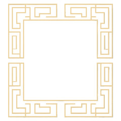 Chinese golden border minimalist outline design vector