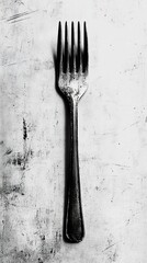 Poster - Rustic Vintage Fork: Black and White Still Life Photography