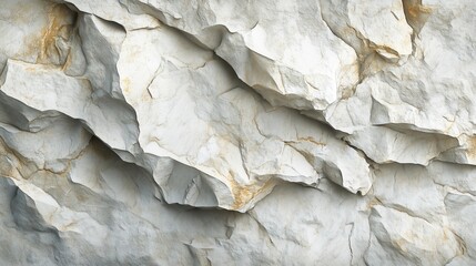 Wall Mural - Layered white stone texture with natural cracks and organic rough surfaces