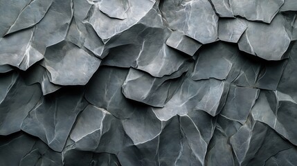 Wall Mural - Layered gray stone texture with natural cracks and rugged organic surfaces