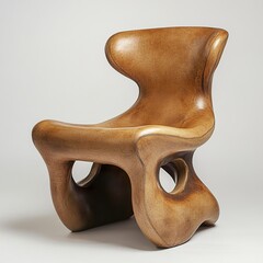 Canvas Print - Sculptural Leather Chair: Modern Design Masterpiece