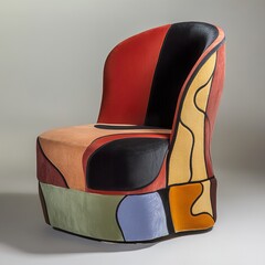 Canvas Print - Abstract Velvet Armchair: Modern Furniture Design