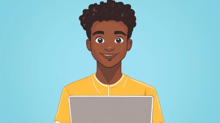 Young african male developer working on laptop  innovative businessman in design and technology