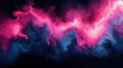Abstract pink and blue swirling nebula texture.