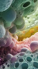 Sticker - abstract colorful bubbles: microscopic cellular structure