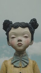 Poster - Serene Girl Statue: A Captivating Outdoor Sculpture