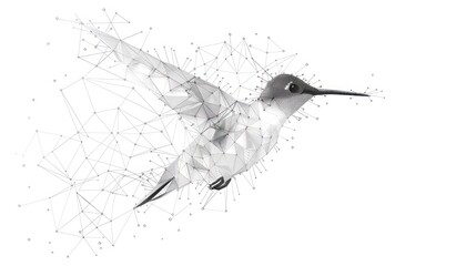 Geometric Hummingbird in Flight