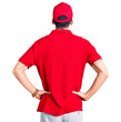 © Krakenimages.com - Young handsome man with beard wearing delivery uniform standing backwards looking away with arms on body