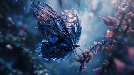 Sticker - enchanted butterfly: a surreal digital art