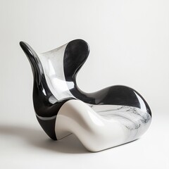 Canvas Print - Monochrome Modern Chair: Abstract Art in Furniture Design