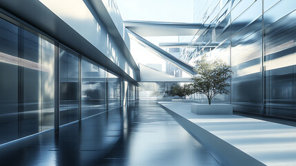 Poster - A business center was built in one of the districts of the metropolis, 3d rendering
