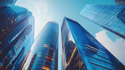 Aufkleber - A business center was built in one of the districts of the metropolis, 3d rendering