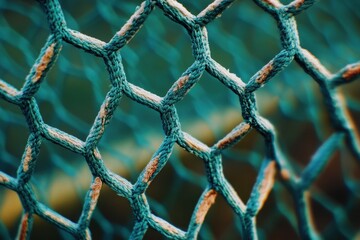 Detailed look at a soccer net