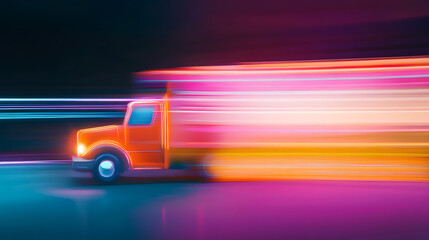 Aufkleber - Electric truck concept in motion blur, illustration