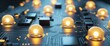 © LoFi J. - Glowing light bulbs on a circuit board representing innovation and technology