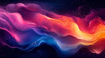 Wall Mural - abstract cosmic nebula vibrant swirling colors and sparkling stardust background