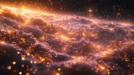 Wall Mural - glowing nebula with cosmic dust and stars.