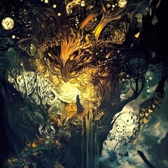 Wall Mural - Enchanted Forest: A Surreal Journey into a Magical World