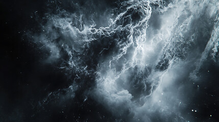Fototapete - Thunder strike on black background