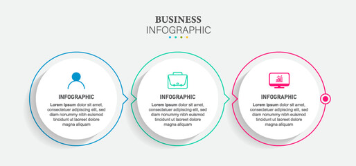 Timeline infographic design element and number options. Business concept with 3 steps. Can be used for workflow layout, diagram, annual report, web design. Vector business template for presentation.