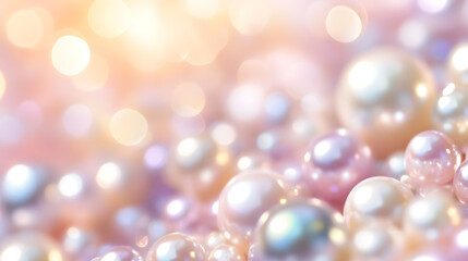 Poster - Abstract blurred pearl background with shimmering hues of lilac, turquoise, mauve and cream colors