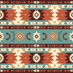 Wall Mural - seamless pattern with a Western and Aztec design