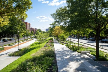 Wall Mural - Urban forestry and green spaces initiative promoting community engagement city park photography outdoor elevated viewpoint sustainable development