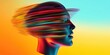 © Viam - Digital art of colorful streaks human head profile
