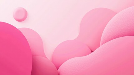 Leinwandbilder - Abstract Pink Background with Soft Organic Shapes and Gentle Curves