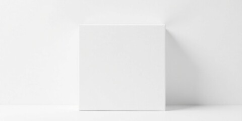 Aufkleber - Blank White Box on Simple Background Ideal for Product Presentation or Mockup Design