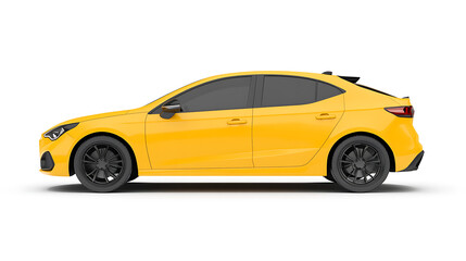 Aufkleber - Generic and unbranded yellow car isolated on a white background