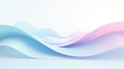 Leinwandbilder - Abstract Pastel Waves Soft, Serene, and Dreamy Landscape
