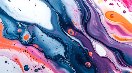 Poster - Liquid colorful paint dripping on a white background