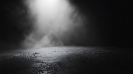 Fototapete - Texture dark concrete floor with mist or fog for product display montage design