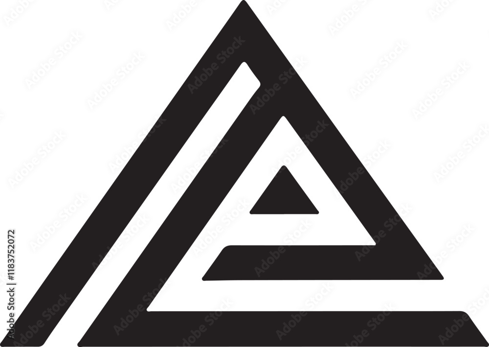 Triangle letter CA modern shape alphabet creative monogram logo. CA ...