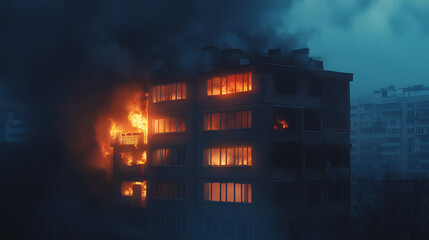 Leinwandbilder - Apartment on fire