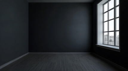Leinwandbilder - Corner view on dark living room interior with empty wall