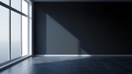 Leinwandbilder - Corner view on dark living room interior with empty wall