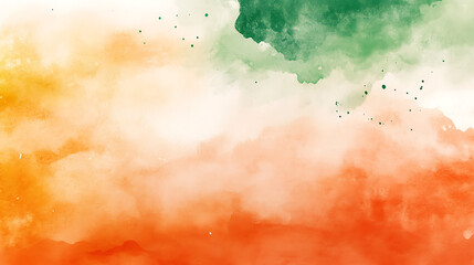 Wall Mural - Watercolor background for indian republic day with copy space