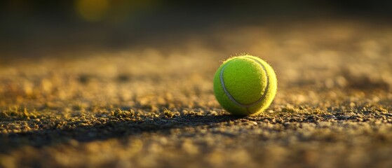 close-up image of a tennis ball on the court