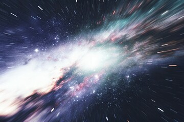 Wall Mural - Purple gas nebulae in space and sparkling stars