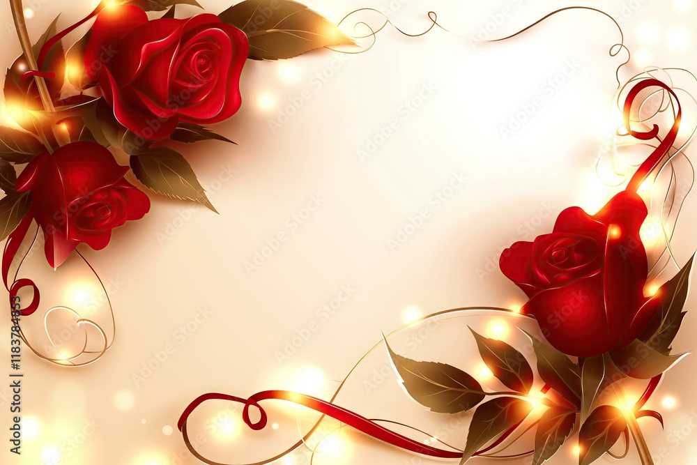 Fotografia do Stock Elegant Valentine's Day background with red roses