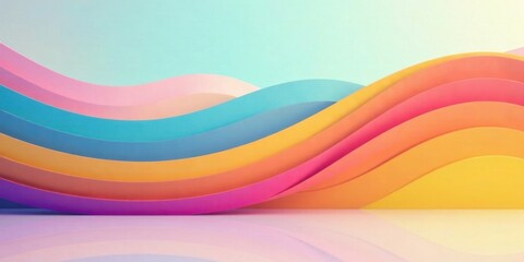Leinwandbilder - Abstract Colorful Wavy Background Design for Modern Presentations