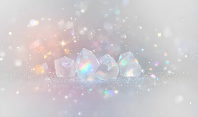Wall Mural - rainbow light and white dust in png format. the crystal shimmers with a rainbow effect. png backgrou