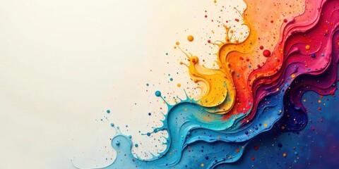 Poster - Vibrant Hues Flowing in Abstract Paint Splashes Design